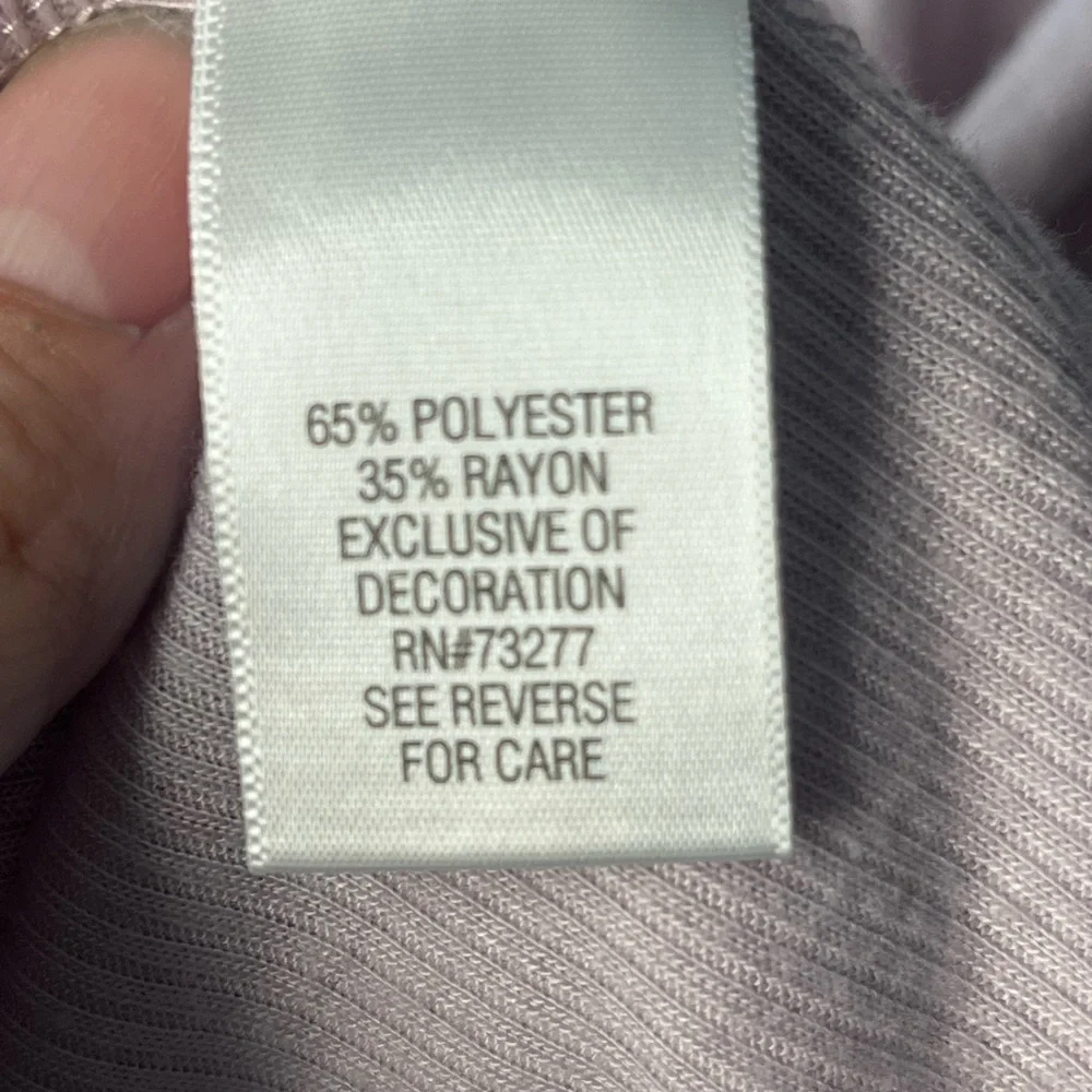 Simply Vera Vera Wang Pink Asymmetrical Sharkbite Hem Ribbed Panel Top Medium - Picture 7 of 7